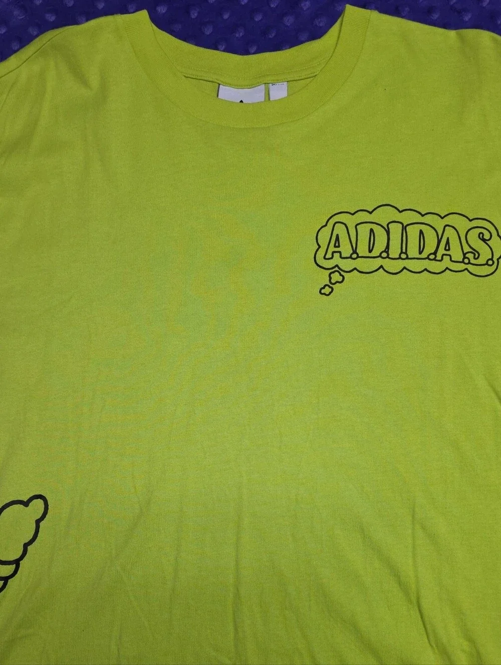 adidas Neon Lime Graphic Tee with Black Logo